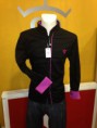 Camisa caballero negra con remates en color